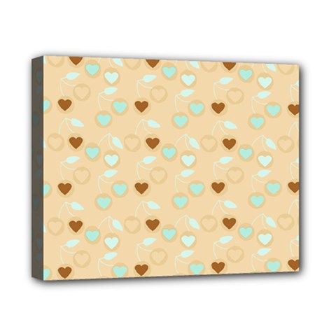 Beige Heart Cherries Canvas 10  X 8  by snowwhitegirl