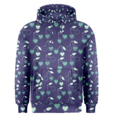 Heart Cherries Blue Men s Pullover Hoodie by snowwhitegirl