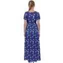 Heart Cherries Blue High Waist Short Sleeve Maxi Dress View2