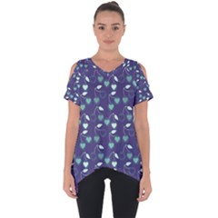 Heart Cherries Blue Cut Out Side Drop Tee by snowwhitegirl