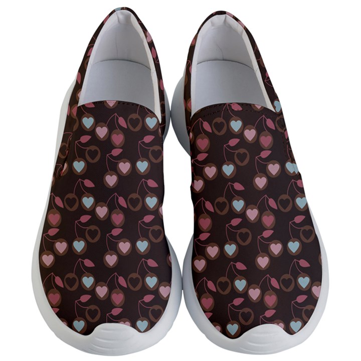 Heart Cherries Brown Women s Lightweight Slip Ons