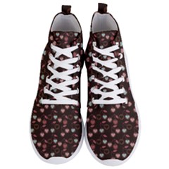 Heart Cherries Brown Men s Lightweight High Top Sneakers