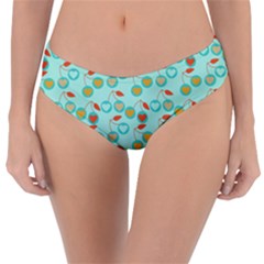 Light Teal Heart Cherries Reversible Classic Bikini Bottoms by snowwhitegirl