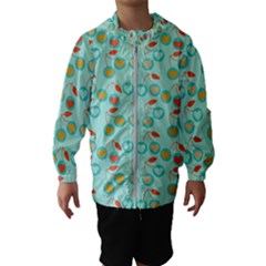 Light Teal Heart Cherries Hooded Windbreaker (kids) by snowwhitegirl