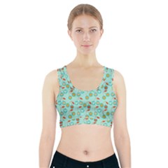 Light Teal Heart Cherries Sports Bra With Pocket by snowwhitegirl