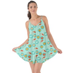 Light Teal Heart Cherries Love The Sun Cover Up by snowwhitegirl