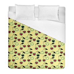 Yellow Heart Cherries Duvet Cover (full/ Double Size) by snowwhitegirl