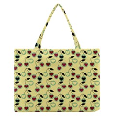 Yellow Heart Cherries Zipper Medium Tote Bag by snowwhitegirl