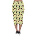 Yellow Heart Cherries Velvet Midi Pencil Skirt View2