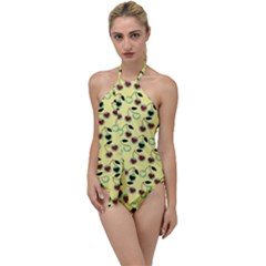 Yellow Heart Cherries Go With The Flow One Piece Swimsuit