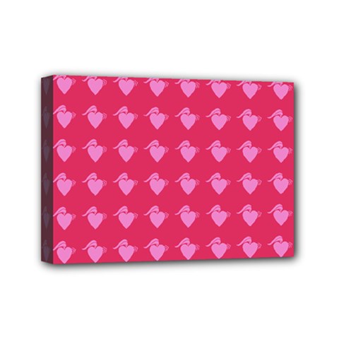 Punk Heart Pink Mini Canvas 7  X 5  by snowwhitegirl