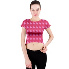 Punk Heart Pink Crew Neck Crop Top by snowwhitegirl