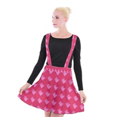 Punk Heart Pink Suspender Skater Skirt