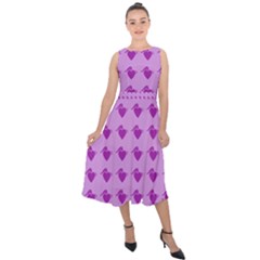 Punk Heart Violet Midi Tie-back Chiffon Dress