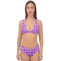 Punk Heart Violet Double Strap Halter Bikini Set