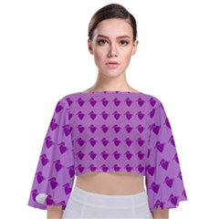 Punk Heart Violet Tie Back Butterfly Sleeve Chiffon Top