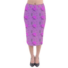 Punk Baby Violet Velvet Midi Pencil Skirt by snowwhitegirl