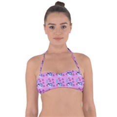 Punk Baby Pink Halter Bandeau Bikini Top by snowwhitegirl