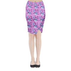 Punk Baby Pink Midi Wrap Pencil Skirt by snowwhitegirl