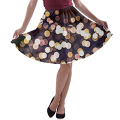 Bright Light Pattern A-line Skater Skirt by FunnyCow