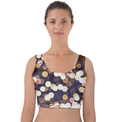 Bright Light Pattern Velvet Crop Top by FunnyCow