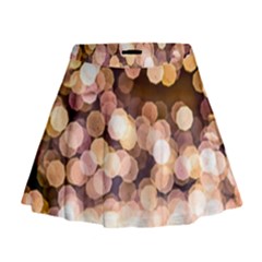 Warm Color Brown Light Pattern Mini Flare Skirt by FunnyCow