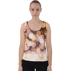 Warm Color Brown Light Pattern Velvet Tank Top by FunnyCow