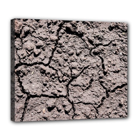 Earth  Dark Soil With Cracks Deluxe Canvas 24  X 20   by FunnyCow