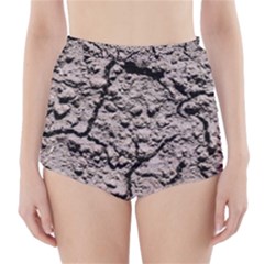 Earth  Dark Soil With Cracks High-waisted Bikini Bottoms by FunnyCow