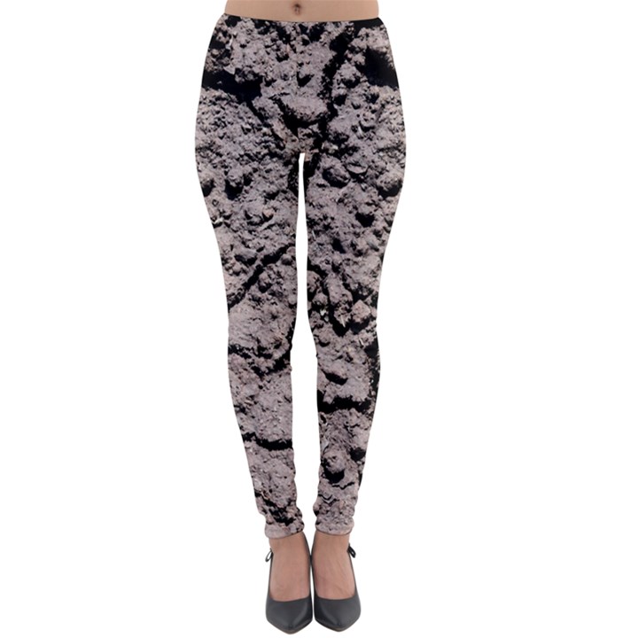 Earth. Dark Soil With Cracks Lightweight Velour Leggings