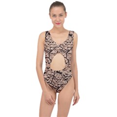 Earth  Light Brown Wet Soil Center Cut Out Swimsuit by FunnyCow