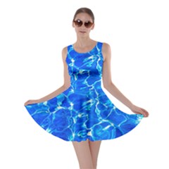 Blue Clear Water Texture Skater Dress by FunnyCow