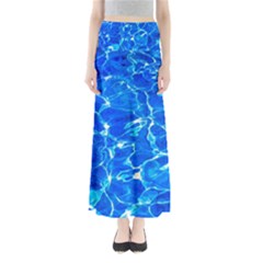 Blue Clear Water Texture Full Length Maxi Skirt by FunnyCow