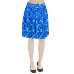 Blue Clear Water Texture Pleated Skirt by FunnyCow