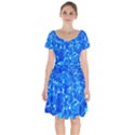 Blue Clear Water Texture Short Sleeve Bardot Dress View1