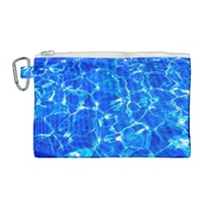 Blue Clear Water Texture Canvas Cosmetic Bag (large) by FunnyCow