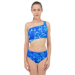 Blue Clear Water Texture Spliced Up Two Piece Swimsuit by FunnyCow