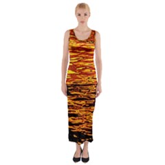 Liquid Gold Fitted Maxi Dress by FunnyCow