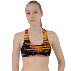 Liquid Gold Criss Cross Racerback Sports Bra by FunnyCow