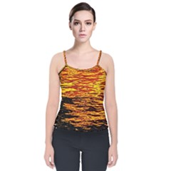 Liquid Gold Velvet Spaghetti Strap Top