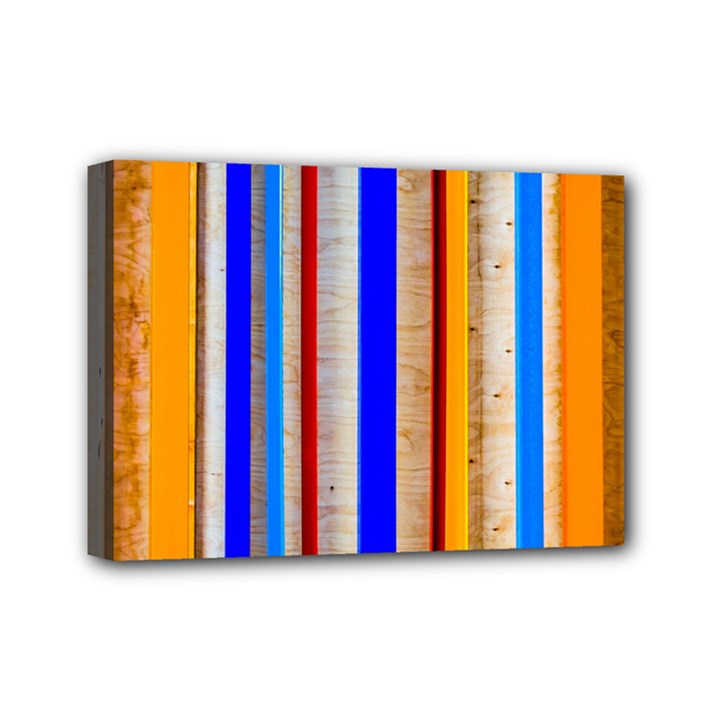 Colorful Wood And Metal Pattern Mini Canvas 7  x 5 