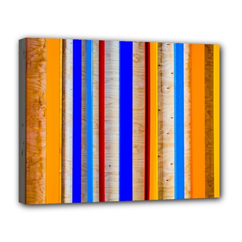 Colorful Wood And Metal Pattern Canvas 14  X 11  by FunnyCow