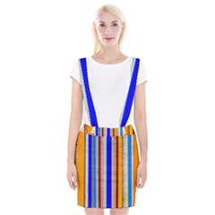 Colorful Wood And Metal Pattern Braces Suspender Skirt by FunnyCow