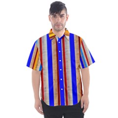 Colorful Wood And Metal Pattern Men s Short Sleeve Shirt