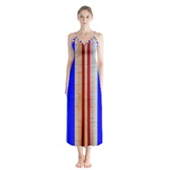 Colorful Wood And Metal Pattern Button Up Chiffon Maxi Dress by FunnyCow