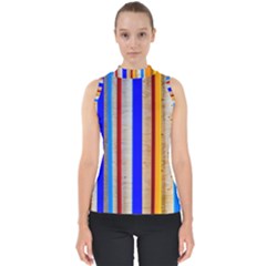 Colorful Wood And Metal Pattern Shell Top by FunnyCow