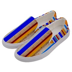 Colorful Wood And Metal Pattern Men s Canvas Slip Ons by FunnyCow