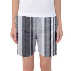 Shades Of Grey Wood And Metal Women s Basketball Shorts by FunnyCow