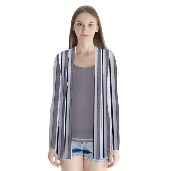 Shades Of Grey Wood And Metal Drape Collar Cardigan