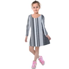 Shades Of Grey Wood And Metal Kids  Long Sleeve Velvet Dress by FunnyCow